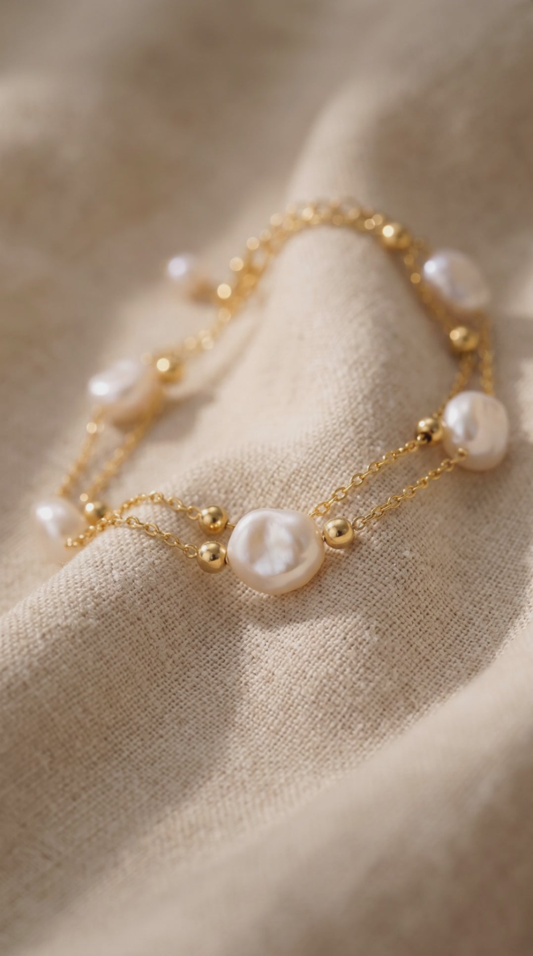 Baroque Pearl Layered Bracelet | 18K Gold Vermeil & Real Pearls