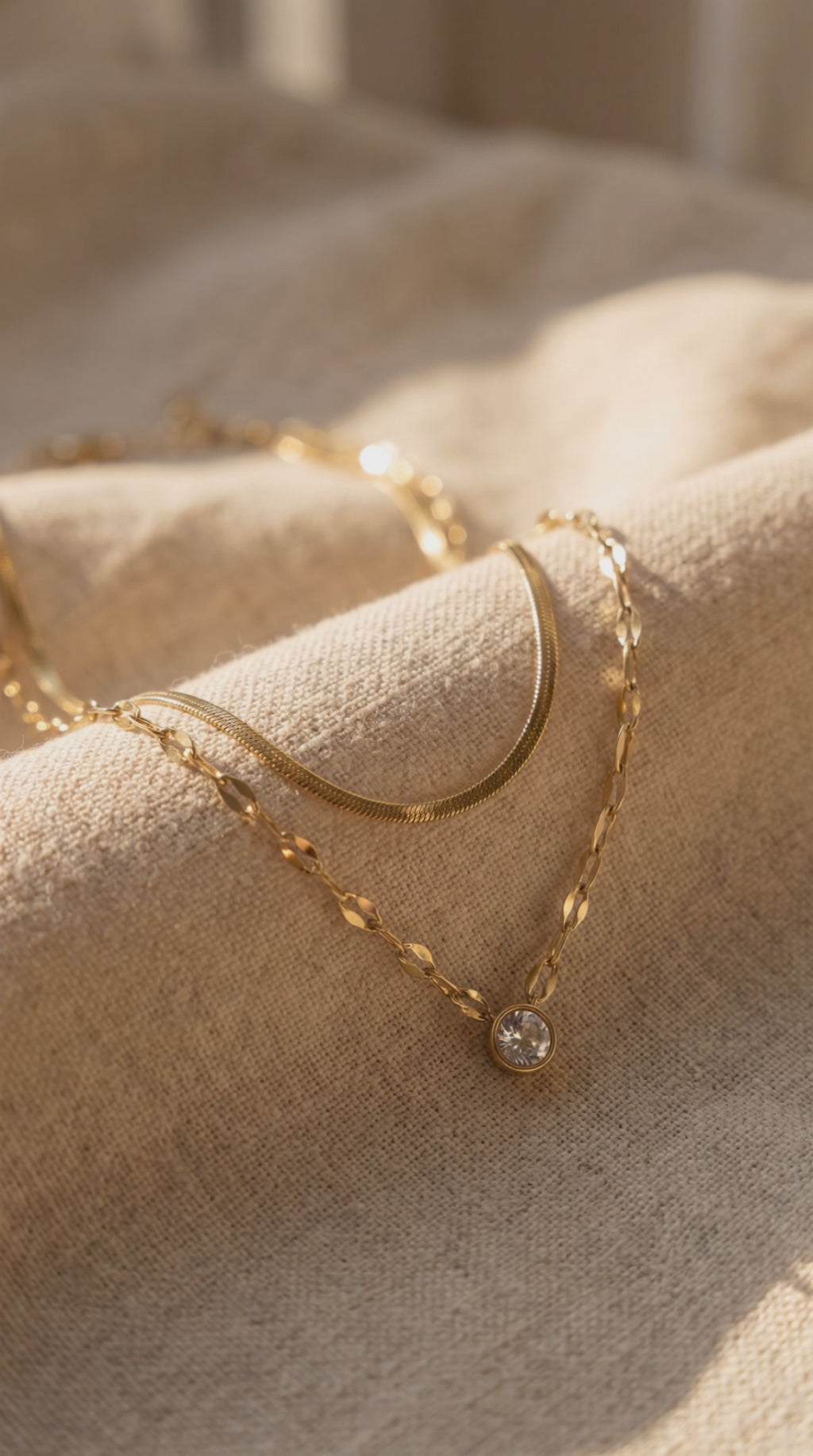 Golden Hour Layered Necklace | 14K Gold-Plated Layered Chains