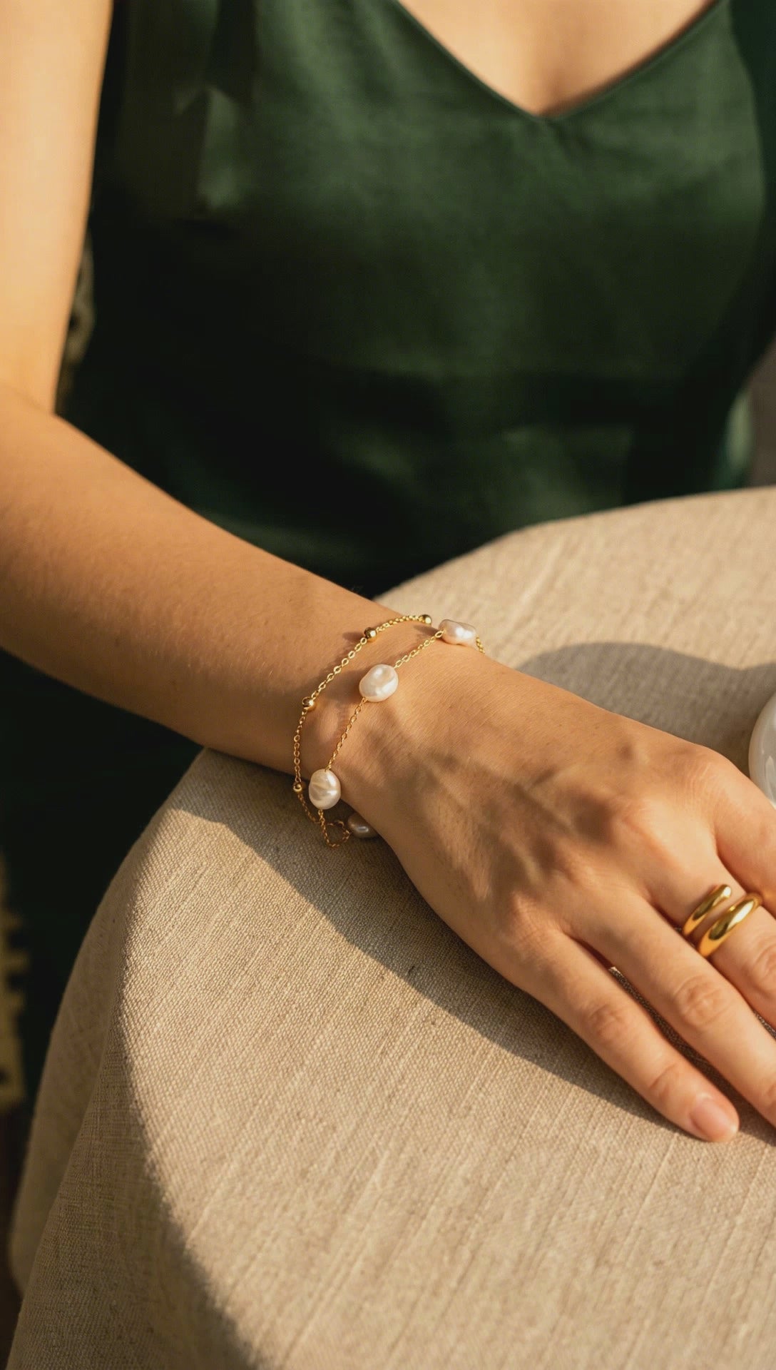Baroque Pearl Layered Bracelet | 18K Gold Vermeil & Real Pearls