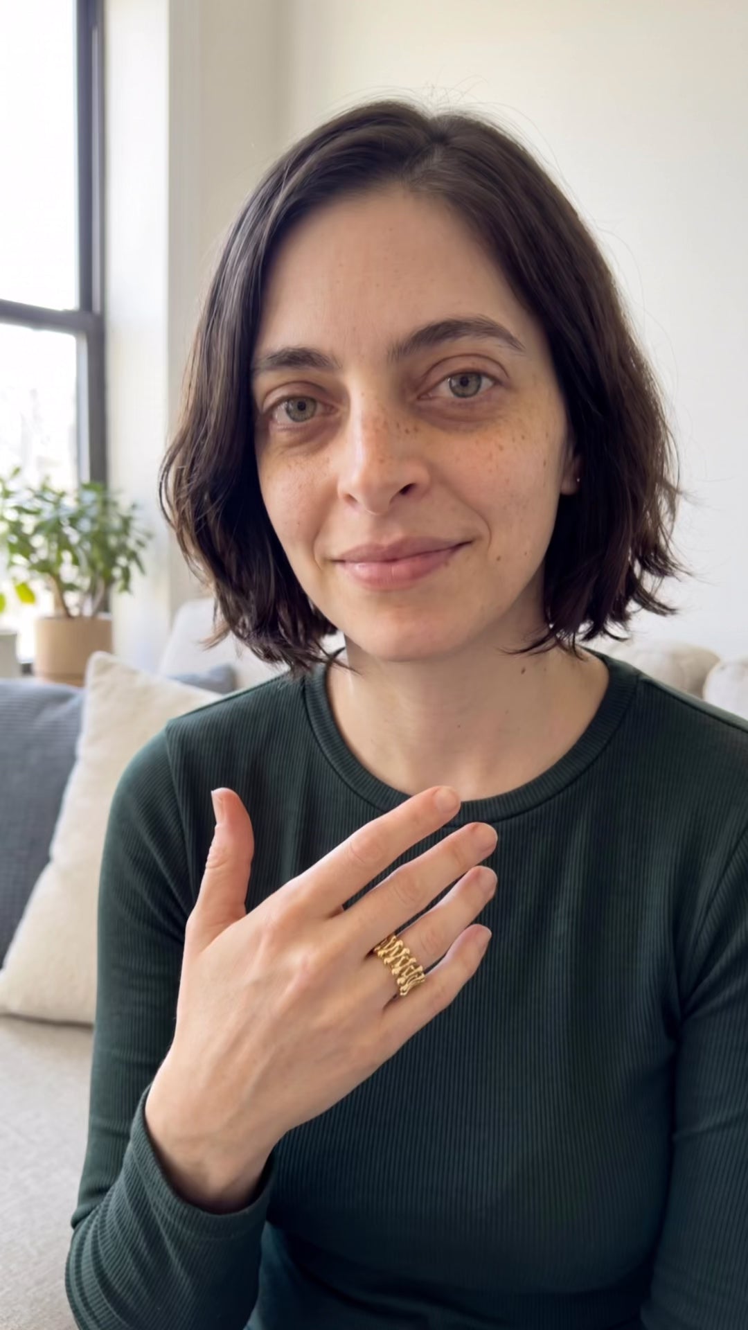 Golden Rope Sculpture Ring | Gold Plated Recycled Brass Ring