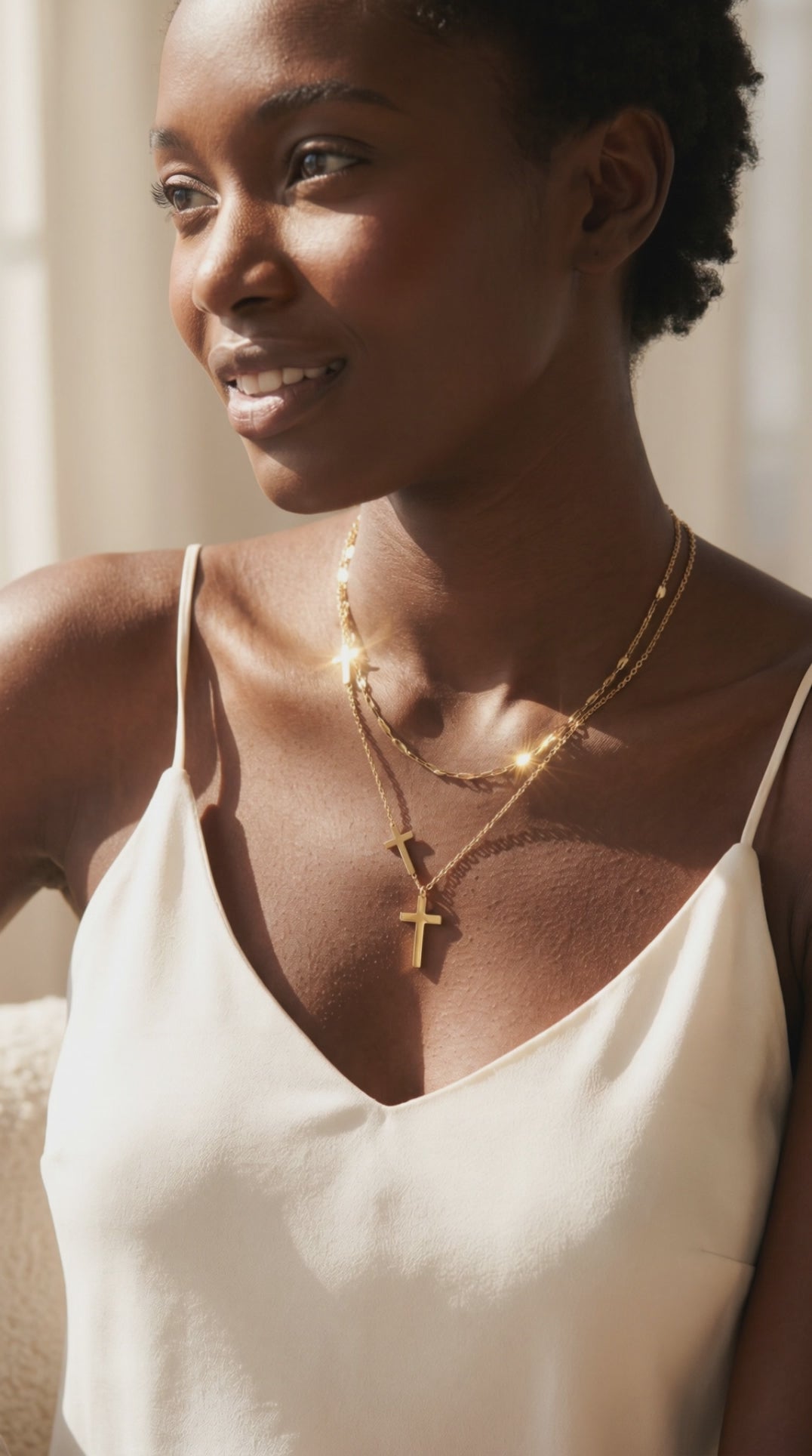 Divine Layers Cross Necklace Set