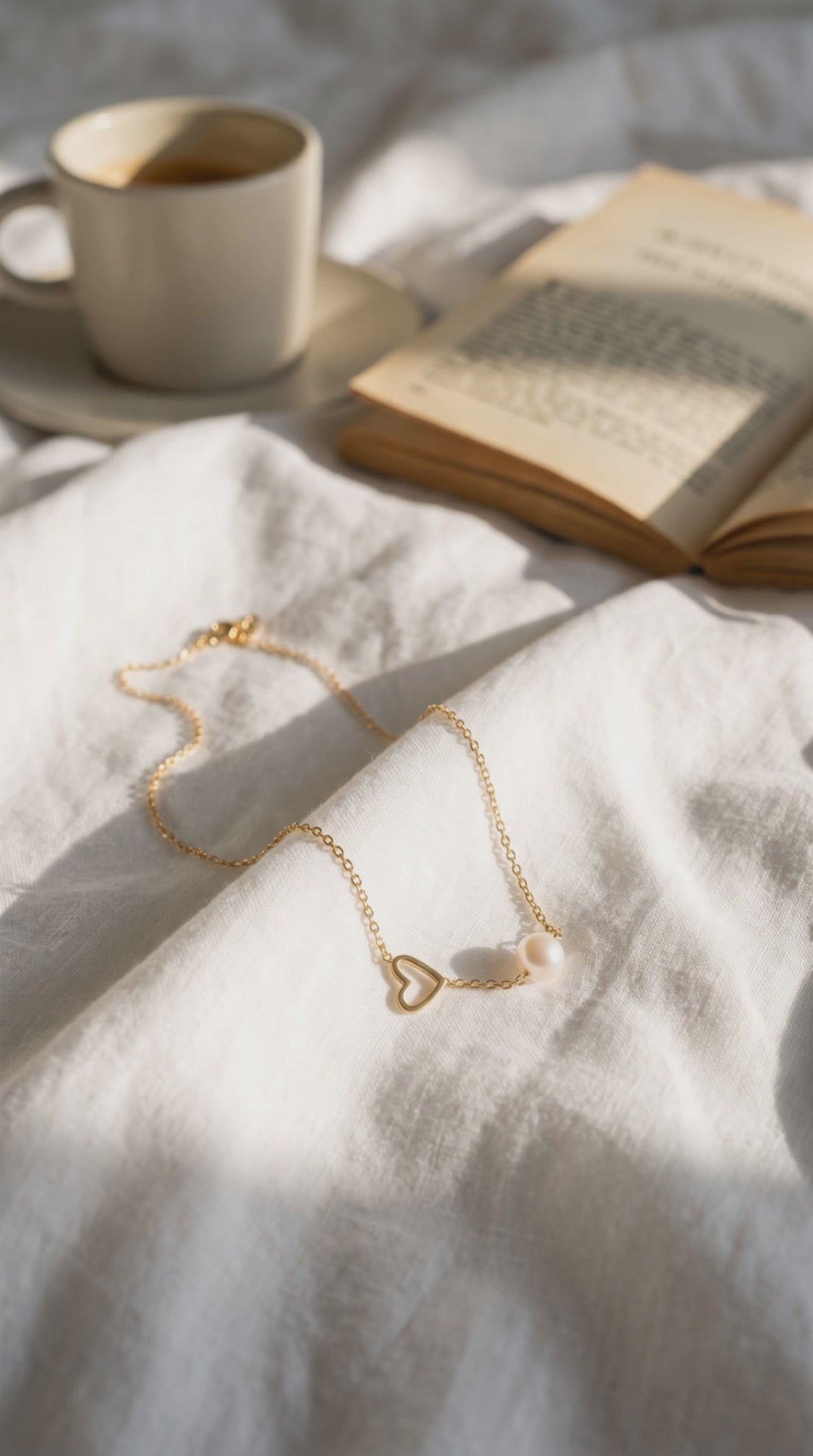 Pearl Heart Embrace Necklace