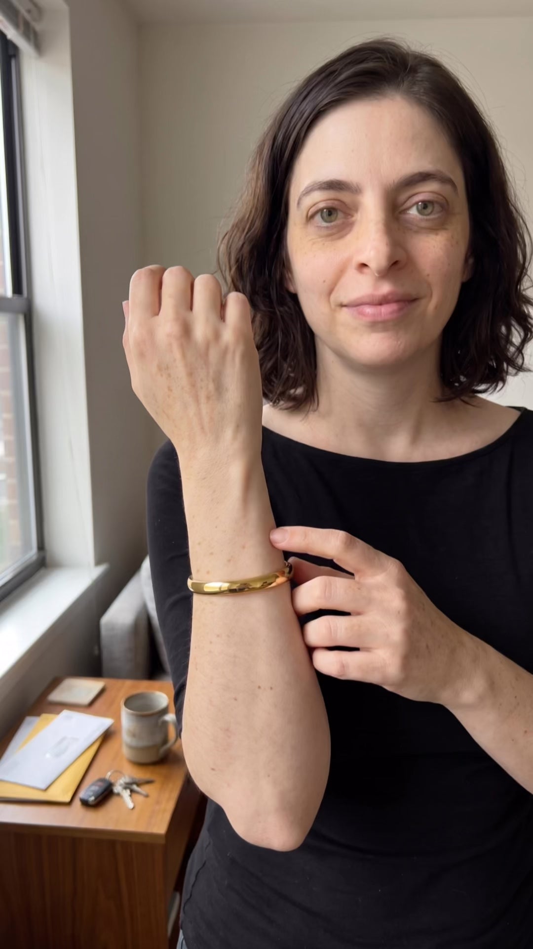 Bold Hinge Bangle | Gold Plated Stainless Steel
