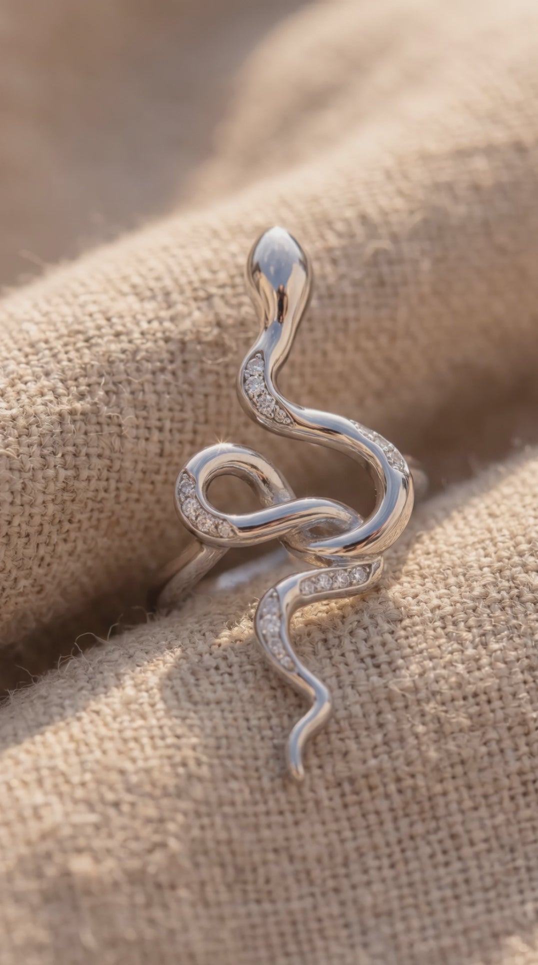 Serpent Flow Ring | Gold Plated Recycled Brass Serpent Wrap Statement Band