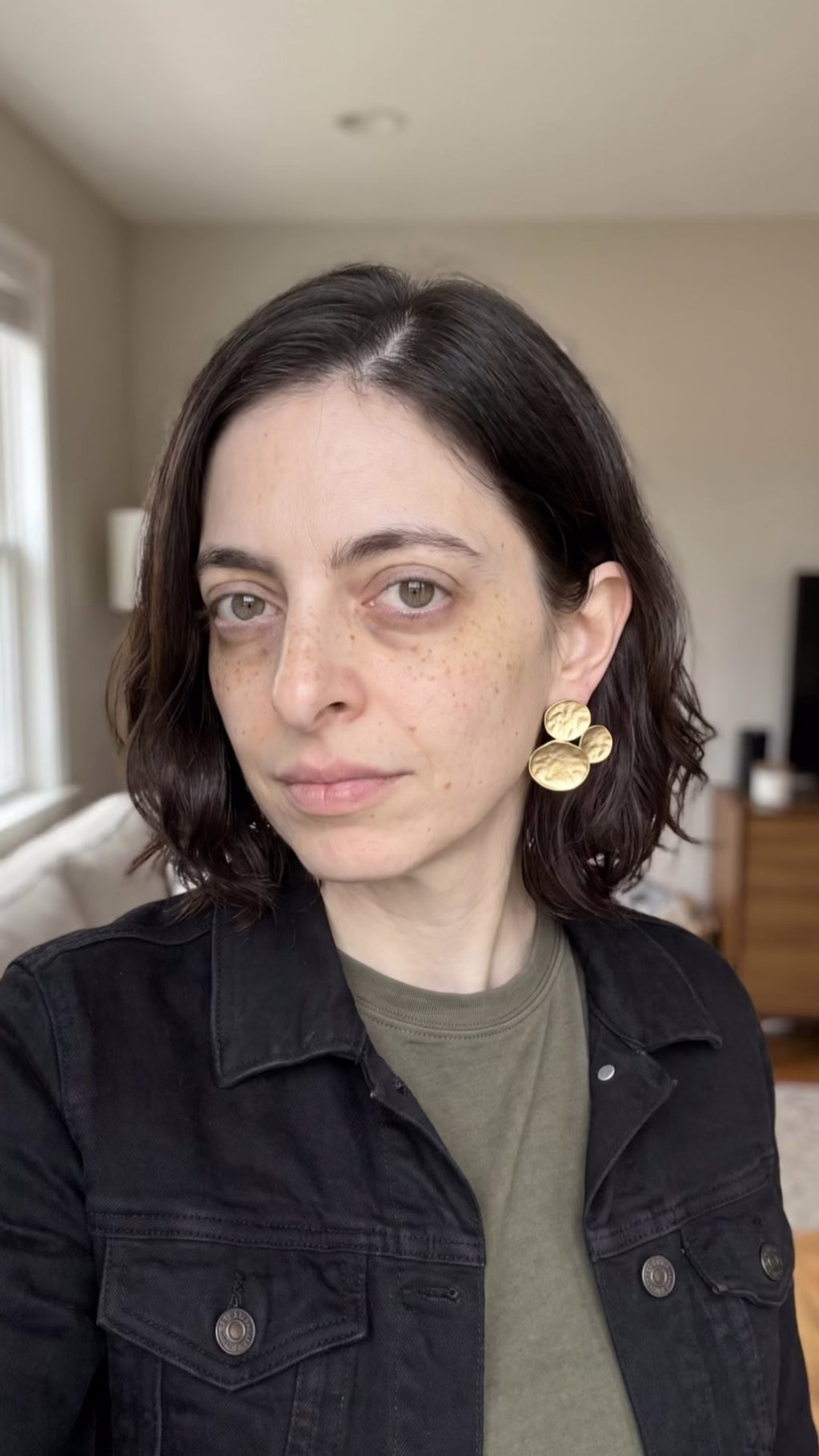 Petal Cluster Earrings | Hammered Geometric Waterproof Gold Studs