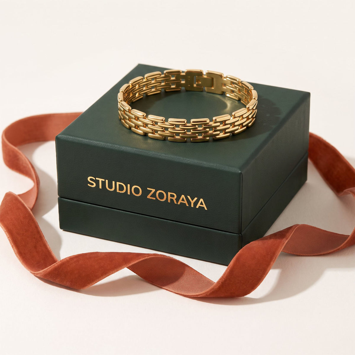 Grid Link Bracelet | Gold Plated Stainless Steel