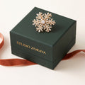 Winter Constellation Brooch – Gold-Plated Snowflake Pin with Zirconia