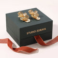 Golden Bloom Double Earrings | Gold-Plated Botanical Double Studs