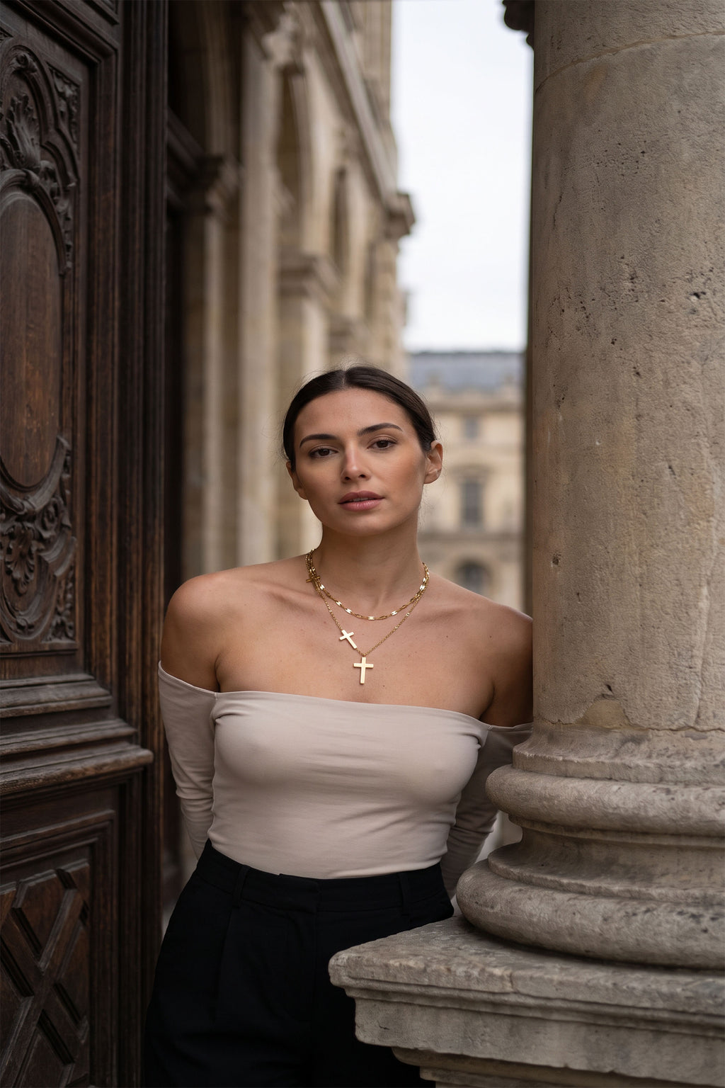 Divine Layers Cross Necklace Set | Waterproof Gold Plated Stainless Steel