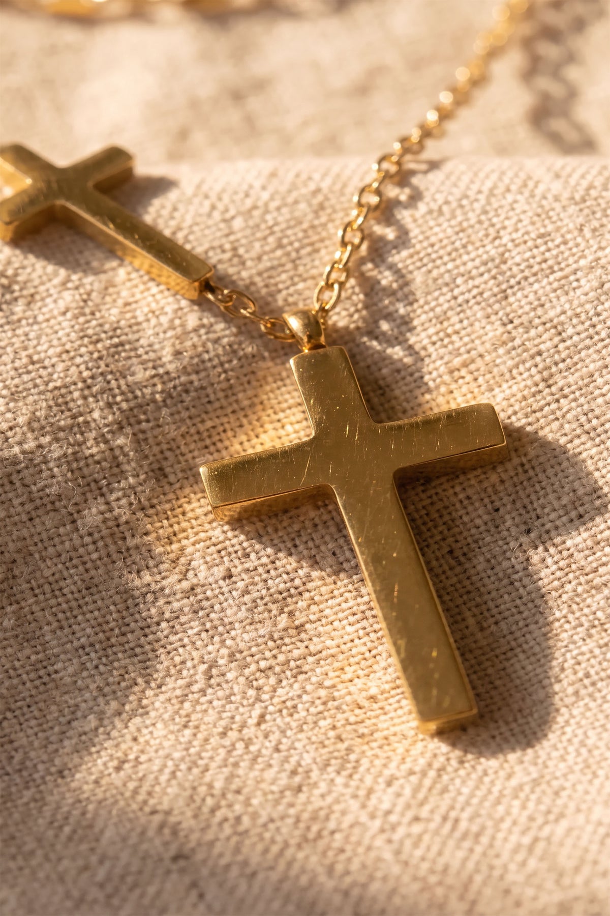 Divine Layers Cross Necklace Set | Waterproof Gold Plated Stainless Steel
