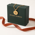 Zodiac Wheel Medallion Necklace | Gold Plated Stainless Steel & Zirconia