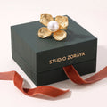 Blooming Pearl Statement Ring | Gold Plated Recycled Brass and Cotton Pearl