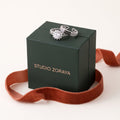 Cosmic Chain Halo Ring | White Gold Plated Recycled Brass with Cubic Zirconia