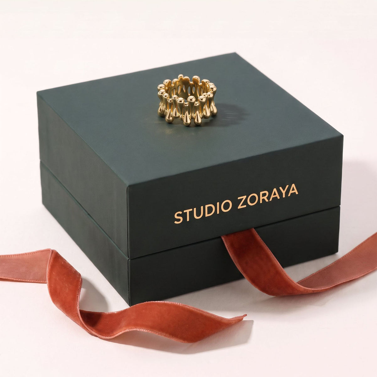 Golden Rope Sculpture Ring