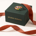 Rainbow Hearts Ring | Waterproof Gold Plated Stainless Steel Ring with Cubic Zirconia