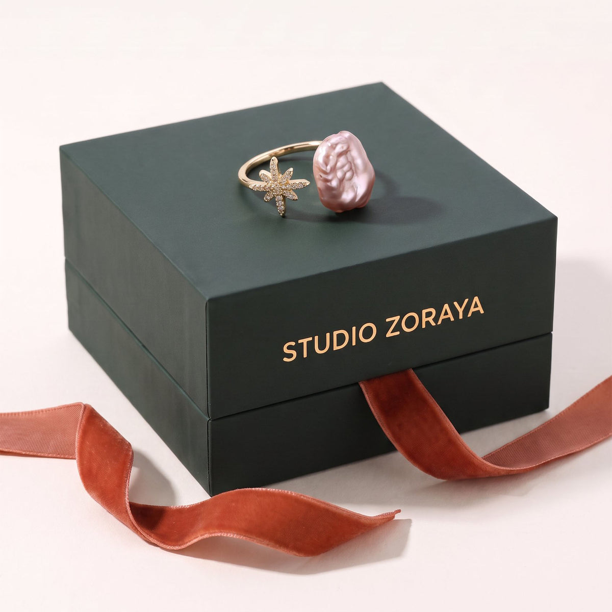 Starlit Pearl Dreams Ring | Gold Plated Recycled Brass with Natural Freshwater Pearl