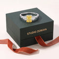 Sunset Sovereign Moissanite Ring | 925 Sterling Silver with Brilliant Cut Moissanite